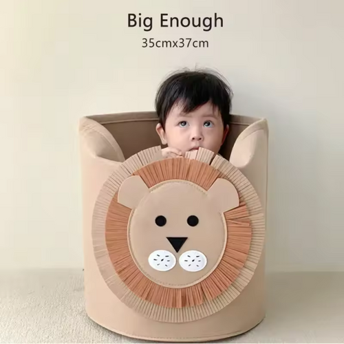 Cartoon Animal Storage Basket Large -Lion